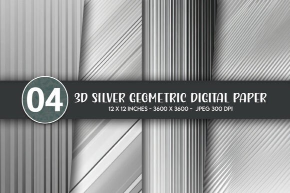 3D Silver Geometric Digital Paper: Your Modern Design Asset