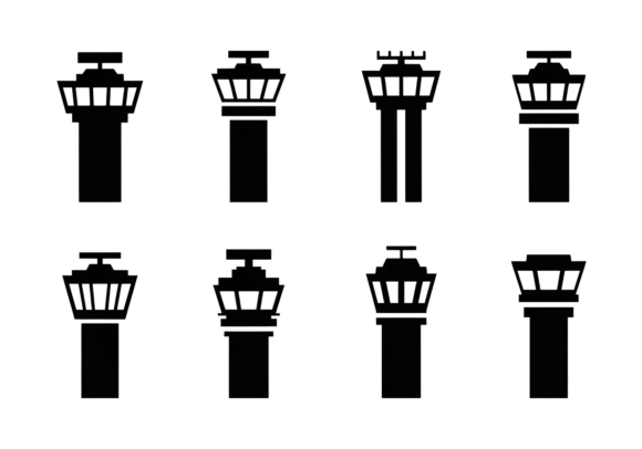 Airport Control Tower Icons: Your Ultimate Aviation Design Asset