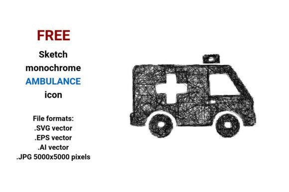 Free Sketch Ambulance Icon: A Hand-Drawn Asset for Authentic Design