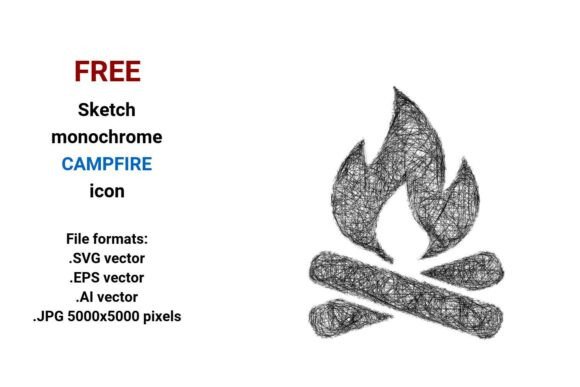 FREE Sketch Campfire Icon: A Versatile Design Asset
