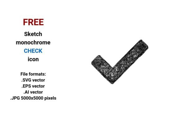 FREE Sketch Check Icon: A Hand-Drawn Vector for Digital Success