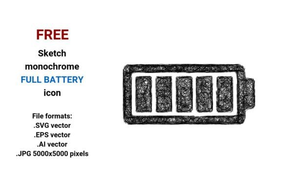 FREE Sketch Full Battery Icon: The Ultimate Vector Set for Dynamic Design