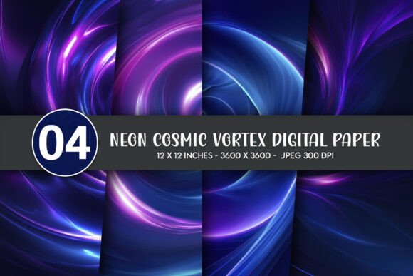 Neon Cosmic Vortex Digital Paper: A Deep Dive