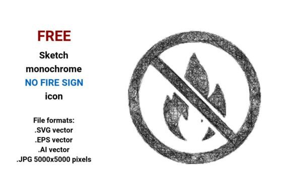 Practical Applications for the FREE Sketch No Fire Sign Icon