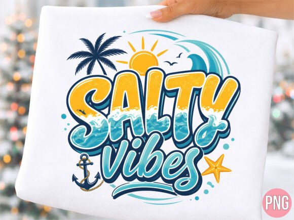 Salty Vibes Summer Beach Anchor PNG: Your Coastal Design Essential