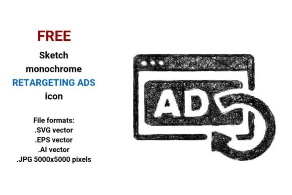 Sketch Retargeting Ads Icon: A Hand-Drawn Asset for Your Campaigns